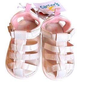 Carters Just One You Mindy White Glitter Baby Fisherman Sandals 6-12M